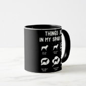 オーギー物事はスペアタイムおもしろい犬ママパパ マグカップ (正面右)