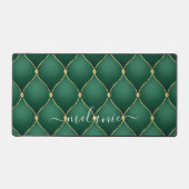 オーギー金ゴールドダイアモンドダークエメラルドグリーン名前をカスタムする デスクマット (正面)
