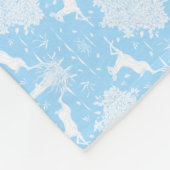 オークとディアブルーのフリースブランケット（水平） フリースブランケット (角)