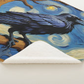 オークの古木の星空の夜の烏 シェルパブランケット (3/4)