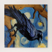 オークの古木の星空の夜の烏 ジグソーパズル (横)