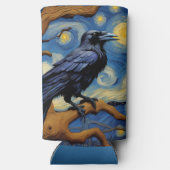 オークの古木の星空の夜の烏 スリム缶クーラー (裏面)