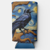 オークの古木の星空の夜の烏 スリム缶クーラー (正面)