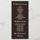 オークの古木の素朴な結婚式プログラム プログラム (裏面)