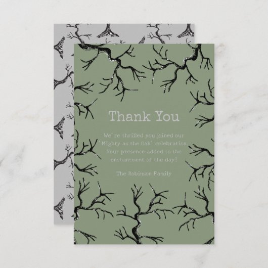 オークの大人不気味誕生日 サンキューカード (正面/裏面)