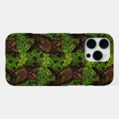 オークの木に生えた緑と茶色のフクロウ iPhoneケース (裏面横)
