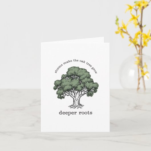 オークの木のグリーティングカード カード (黄色い花)