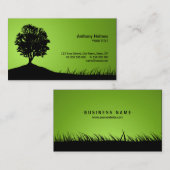 オークの木のシルエットの名刺 名刺 (正面/裏面)