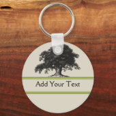 オークの木のプランテーションinグリーン キーホルダー (正面)