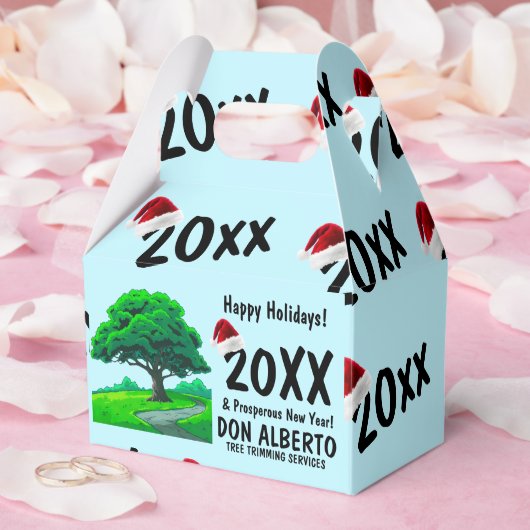 オークの木のロゴ ツリー トリミング ホリデー フェイバーボックス (ウェディング)