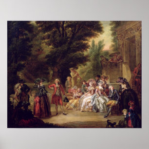 オークの木の下のミヌート， 1787 ポスター