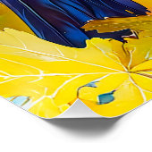 オークの木の印象派のスティに止まったフード付きカラス ポスター (コーナー)