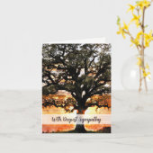 オークの木の同情カード カード (黄色い花)