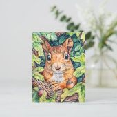 オークの木の小リス ポストカード (スタンド正面)