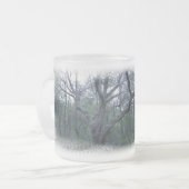 オークの木の曇らされたコップのスペインのなコケ フロストグラスマグカップ (正面左)