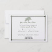 オークの木の植結婚植地の応答カード 出欠カード (正面)