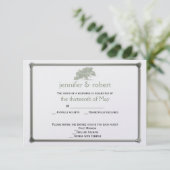 オークの木の植結婚植地の応答カード 出欠カード (スタンド正面)