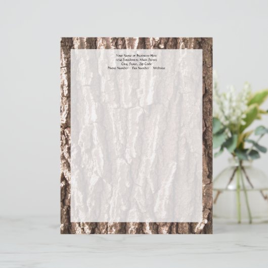 オークの木の樹皮のグラフィック レターヘッド (スタンド正面)