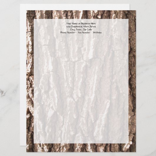 オークの木の樹皮のグラフィック レターヘッド (正面/裏面)