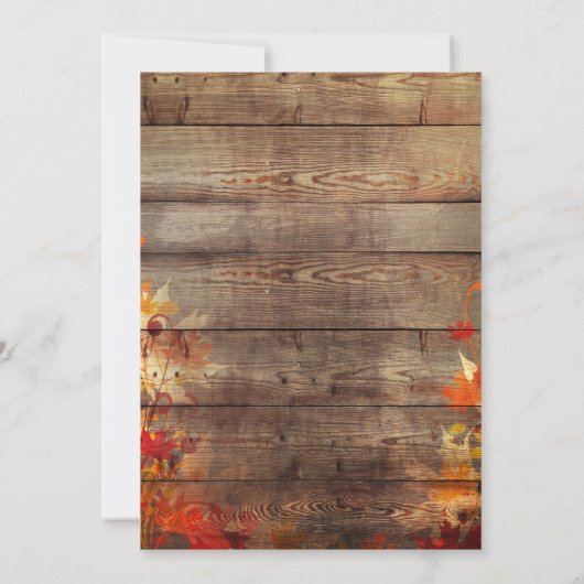 オークの木の秋の素朴なベビーシャワーの招待状 招待状 (裏面)