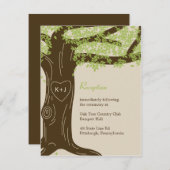 オークの木の結婚披露宴カード エンクロージャーカード (正面/裏面)