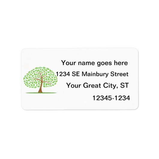 オークの木の落書きエコロジーデザイン.png ラベル (正面)