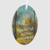 オークの木立の水絵画色の秋の黄金 オーナメント (正面)