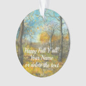 オークの木立の水絵画色の秋の黄金 オーナメント (正面)