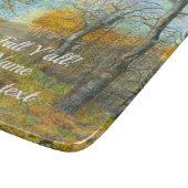 オークの木立の水絵画色の秋の黄金 カッティングボード (角)