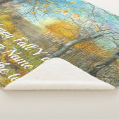 オークの木立の水絵画色の秋の黄金 シェルパブランケット (3/4)