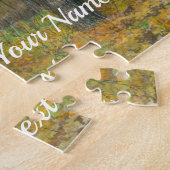 オークの木立の水絵画色の秋の黄金 ジグソーパズル (側面)