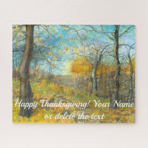 オークの木立の水絵画色の秋の黄金