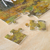 オークの木立の水絵画色の秋の黄金 ジグソーパズル (側面)