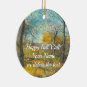 オークの木立の水絵画色の秋の黄金 セラミックオーナメント (右)