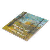 オークの木立の水絵画色の秋の黄金 タイル (側面)