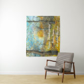 オークの木立の水絵画色の秋の黄金 タペストリー (インサイチュ)