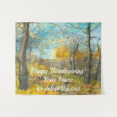 オークの木立の水絵画色の秋の黄金 タペストリー (正面(横))