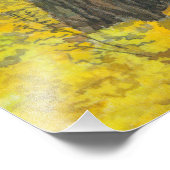 オークの木立の水絵画色の秋の黄金 フォトプリント            (角)