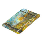 オークの木立の水絵画色の秋の黄金 マグネット (左側)