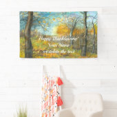 オークの木立の水絵画色の秋の黄金 横断幕 (インサイチュ)