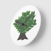 オークの木 ラウンド壁時計 (傾斜)