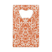 オークの枝や離れ、ダマスクのパターンの暗い クレジットカード栓抜き (裏面)