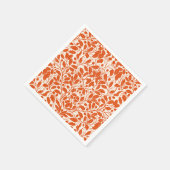 オークの枝や離れ、ダマスクのパターンの暗い スタンダードカクテルナプキン (角)