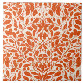 オークの枝や離れ、ダマスクのパターンの暗い タイル (正面)