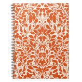 オークの枝や離れ、ダマスクのパターンの暗い ノートブック (正面)