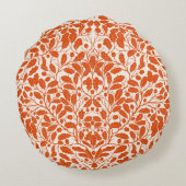 オークの枝や離れ、ダマスクのパターンの暗い ラウンドクッション (裏面)