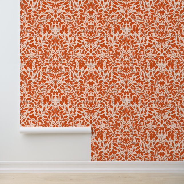 オークの枝や離れ、ダマスクのパターンの暗い 壁紙 (アプリケーション)