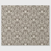 オークの枝離れと、茶色のダマスクのパターンa ラッピングペーパー (フラット)