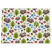 オークの森の模様のリス ラージペーパーバッグ (正面)