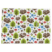 オークの森の模様のリス ラージペーパーバッグ (裏面)